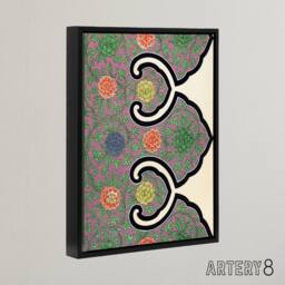 "Artery8 Owen Jones Ornamental Flower Motif Pattern Framed Canvas Art Print in Purple - Size: W12"" x H16""" - thumbnail 2