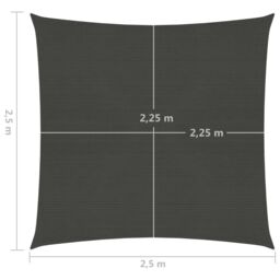 Berkfield Home Sunshade Sail 160 g/m ² Anthracite 2.5x2.5 m HDPE in Black - thumbnail 6