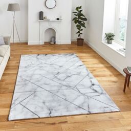 The Rug Shop UK Modern Easy To Clean Stain-Resistant Area Rug in Silver - Size: 200 cm x 290 cm - thumbnail 1