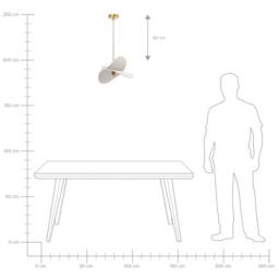 Wyld and Coco 105cm Open-Bulb Pendant Light - Light Grey Linen - thumbnail 6