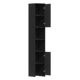 Berkfield Home Sturdy Bathroom Cabinet Black 30x30x183.5 cm Engineered Wood - thumbnail 5