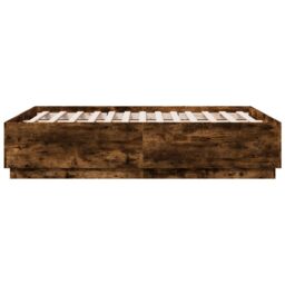 Berkfield Home Bed Frame without Mattress Smoked Oak 120x190 cm Small Double in Brown - thumbnail 5