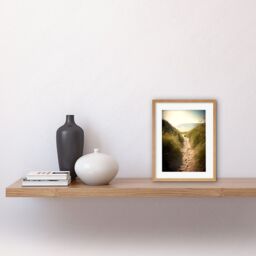 "Artery8 Wall Art Print Summer Beach Path Photograph Bright Sunny Sandy Coastal Landscape Seascape Artwork Framed 9X7 Inch in Beige - Size: W7"" x H9""" - thumbnail 2