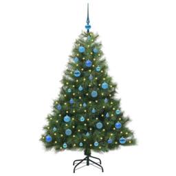 Berkfield Home Realistic Artificial Christmas Tree with 150 LEDs Green 150 cm PE - thumbnail 1