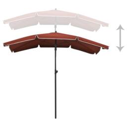 Berkfield Home Garden Parasol with Pole 200x130 cm Terracotta in Burnt Orange - thumbnail 4