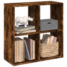 Berkfield Home Room Divider Bookcase Smoked Oak 69.5x29x69.5 cm Engineered Wood in Brown - thumbnail 2
