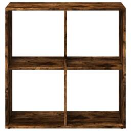 Berkfield Home Room Divider Bookcase Smoked Oak 69.5x29x69.5 cm Engineered Wood in Brown - thumbnail 5