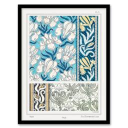 Artery8 Maurice Pillard Verneuil Framed Wall Art Print Iris Flower Ornamental in Blue - Size: A4 - thumbnail 1