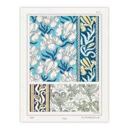 Artery8 Maurice Pillard Verneuil Framed Wall Art Print Iris Flower Ornamental in Blue - Size: A4 - thumbnail 3