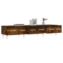 Berkfield Home TV Cabinet Smoked Oak 150x36x30 cm Engineered Wood in Brown - Size: 150 x 36 x 30 cm - thumbnail 4