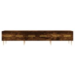 Berkfield Home TV Cabinet Smoked Oak 150x36x30 cm Engineered Wood in Brown - Size: 150 x 36 x 30 cm - thumbnail 5