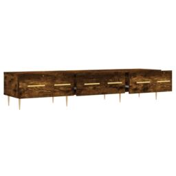 Berkfield Home TV Cabinet Smoked Oak 150x36x30 cm Engineered Wood in Brown - Size: 150 x 36 x 30 cm - thumbnail 6