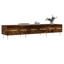 Berkfield Home TV Cabinet Smoked Oak 150x36x30 cm Engineered Wood in Brown - Size: 150 x 36 x 30 cm - thumbnail 3