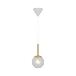 Nordlux Vintage Indoor Pendant Light Brass Metal E14 Swirl Glass - Mains Powered, IP20 in Gold - thumbnail 2