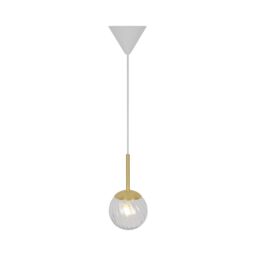 Nordlux Vintage Indoor Pendant Light Brass Metal E14 Swirl Glass - Mains Powered, IP20 in Gold - thumbnail 3