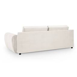 Furnishings For Less UK Zura Cream Fabric Large 3 Seater Sofa Pillow Back Wooden Legs - thumbnail 2