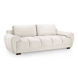 Furnishings For Less UK Zura Cream Fabric Large 3 Seater Sofa Pillow Back Wooden Legs - thumbnail 3