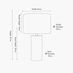 Ruma Limestone Cylinder Table Lamp with Hessian Shade in Natural - thumbnail 6