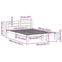 Berkfield Home Decorative Bed Frame without Mattress Wax Brown 135x190 cm Double - thumbnail 9