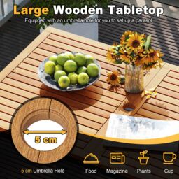 Gymax Set of 4 Patio Dining Set 4 PCS Outdoor Wood Metal Furniture-White in White - thumbnail 5