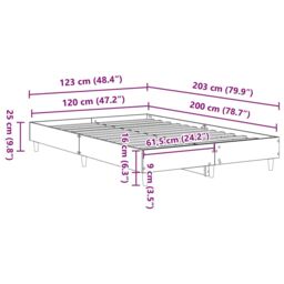 Berkfield Home Bed Frame No Mattress Old Wood 120x200 cm Engineered Wood in Brown - Size: Small Double - thumbnail 9