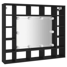 Berkfield Home LED Mirror Cabinet Black 91x15x76.5 cm - thumbnail 6
