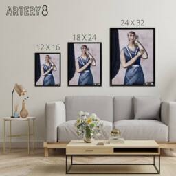 "Artery8 Valentine Tessier Portrait Painting Beckmann Black Framed Canvas Art in Pink - Size: W12"" x H16""" - thumbnail 4
