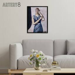 "Artery8 Valentine Tessier Portrait Painting Beckmann Black Framed Canvas Art in Pink - Size: W12"" x H16""" - thumbnail 3