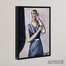 "Artery8 Valentine Tessier Portrait Painting Beckmann Black Framed Canvas Art in Pink - Size: W12"" x H16""" - thumbnail 2