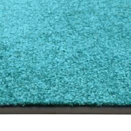 Berkfield Home Pliable Doormat Washable Cyan 40x60 cm in Turquoise - thumbnail 4