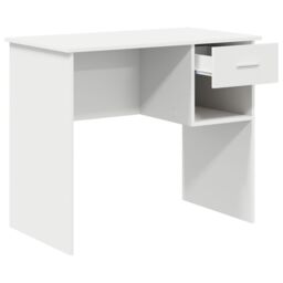 Berkfield Home Desk with Storage White 90x49.5x75 cm Engineered wood - thumbnail 4