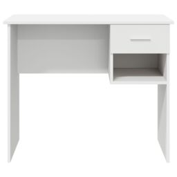 Berkfield Home Desk with Storage White 90x49.5x75 cm Engineered wood - thumbnail 5
