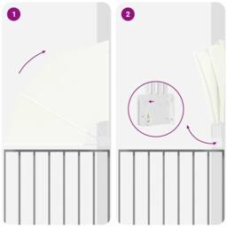 Berkfield Home Modern Balcony Privacy Screen Folding Manual Cream 115 x 115 cm Fabric - thumbnail 8