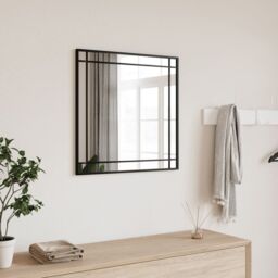Berkfield Home Wall Mirror Black 60x60 cm Square Iron