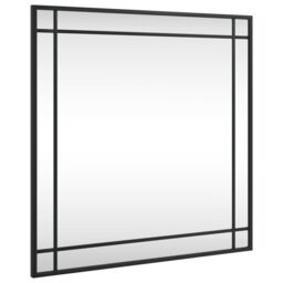 Berkfield Home Wall Mirror Black 60x60 cm Square Iron - thumbnail 2
