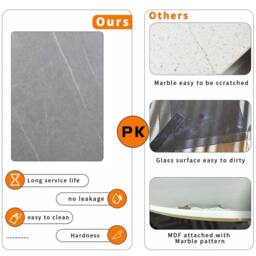 Nordara 2Pcs Marble Round Nesting Coffee Table for Living Room Sofa Center in Grey - Size: 1000 Pieces - thumbnail 4