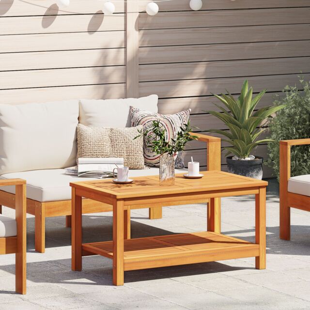 Berkfield Home Coffee Table 110x55x45 cm Solid Acacia Wood in Brown - Size: 110 x 55 x 45 cm - image 1