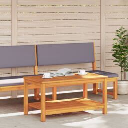 Berkfield Home Coffee Table 110x55x45 cm Solid Acacia Wood in Brown - Size: 110 x 55 x 45 cm - thumbnail 3