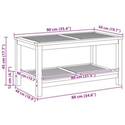 Berkfield Home Coffee Table 110x55x45 cm Solid Acacia Wood in Brown - Size: 110 x 55 x 45 cm - thumbnail 9