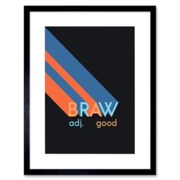 "Artery8 Wall Art Print Scottish Word Definition Braw Good Scots Dictionary Framed Art in Black - Size: W7"" x H9""" - thumbnail 1