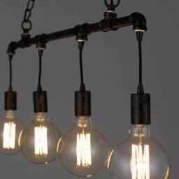 Netlighting AMARCORD Industrial 4 Light Straight Bar Pendant Rust 86x25.2cm in Brown - Size: 86x25.2 cm - thumbnail 2