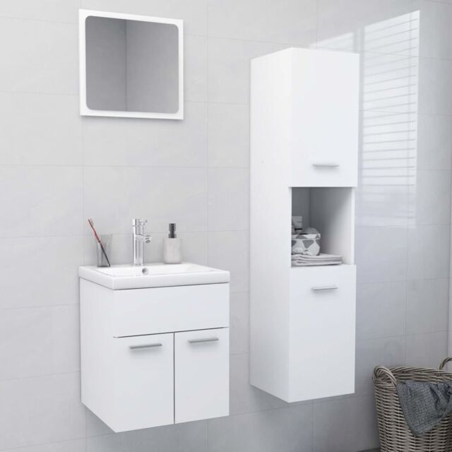 Berkfield Home Bathroom Furniture Set White Engineered Wood - image 1