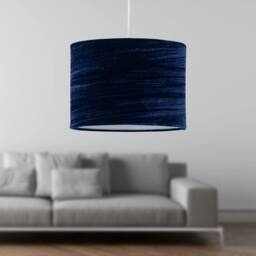 First Choice Lighting Set of 2 Navy Blue Crushed Velvet 33cm Pendant Lightshades - thumbnail 6