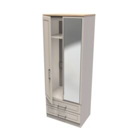 Ready Assembled 2 U Norfolk 2 Door 2 Drawer Mirrored Wardrobe (Ready Assembled) in Taupe - thumbnail 5