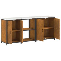 Berkfield Home with Shelf Other with Storage with Door 3 pcs Rusty Weathering steel in Brown - thumbnail 8