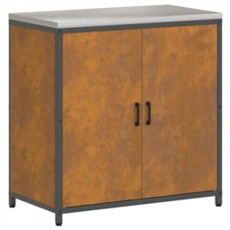 Berkfield Home with Shelf Other with Storage with Door 3 pcs Rusty Weathering steel in Brown - thumbnail 7