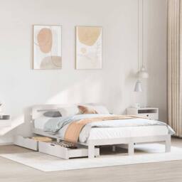 Berkfield Home Decorative Bed Frame without Mattress White 135x190 cm Double Sol - thumbnail 2