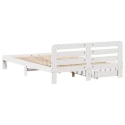 Berkfield Home Decorative Bed Frame without Mattress White 135x190 cm Double Sol - thumbnail 8