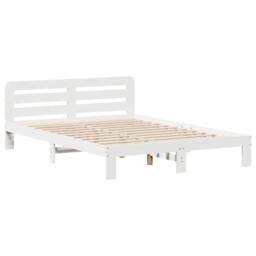 Berkfield Home Decorative Bed Frame without Mattress White 135x190 cm Double Sol - thumbnail 5
