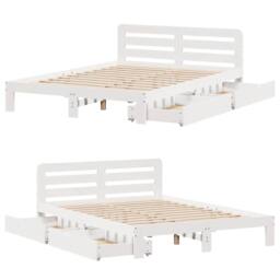Berkfield Home Decorative Bed Frame without Mattress White 135x190 cm Double Sol - thumbnail 9